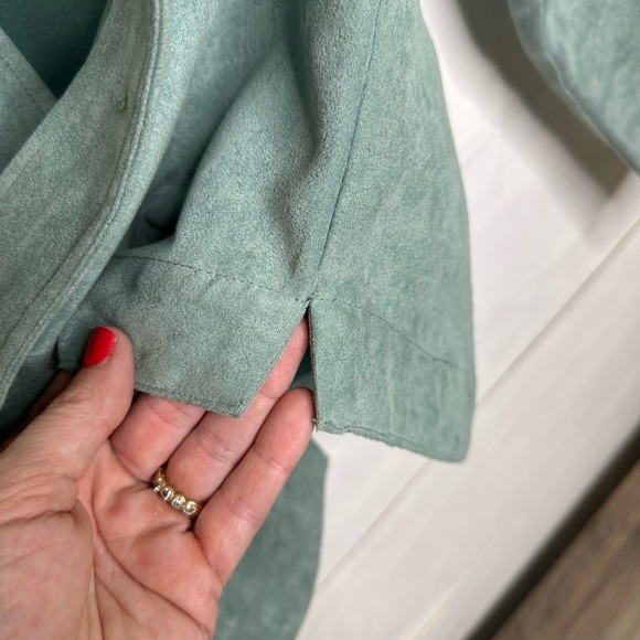 Saddle Ridge Vintage Western Suede Shacket Women's Sage Jacket - Size Medium - Picture 5 of 7